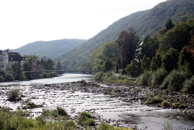 Die Nahe im Bereich Elisabethenwehr (Sohlgleite) im Naturschutzgebiet (2013)