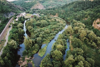 Verzweigte Nahe zwischen Boos und Niederhausen. Nicht weit entfernt vom Rotenfels bei Ebernburg und Bad Münster (Bad Kreuznach).